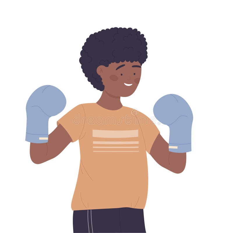 Little Boy with Boxing Gloves Stock Illustration - Illustration of ...