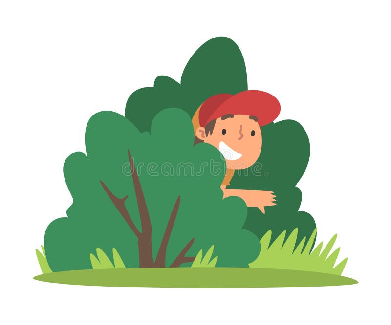 Children playing hide and seek cartoon vector 17678968 Vector Art