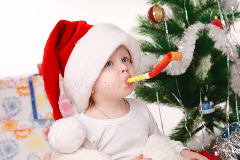 Little boy celebrates Christmas