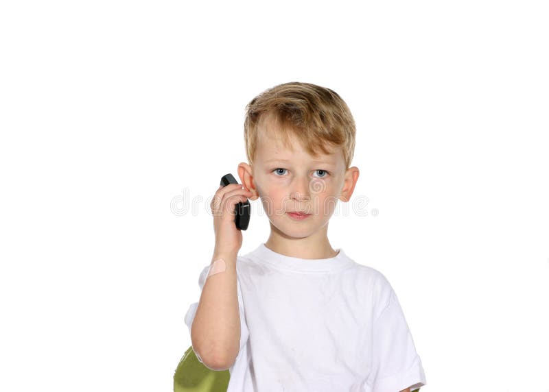 Little boy on a cell phone