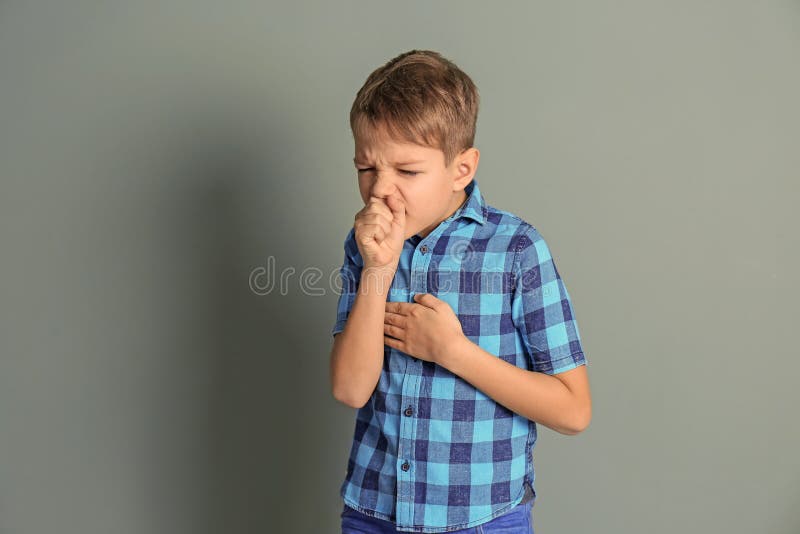 Mature man coughing