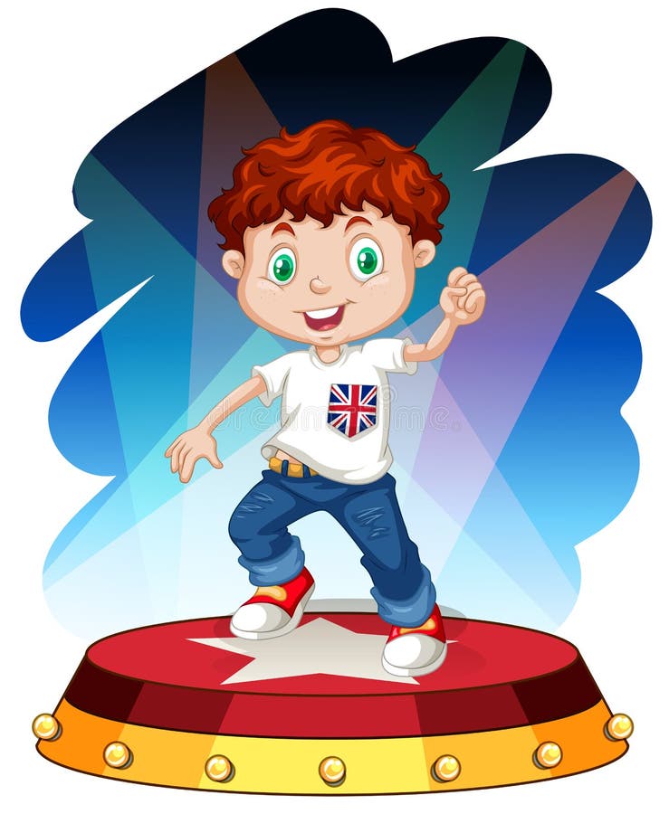 Download A Cute Little Boy Dancing In The Stage Stock Vector - Illustration of cute, bright: 31911224