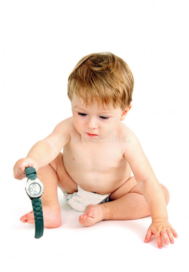 Little boy in a diaper. stock image. Image of healthy 34296109
