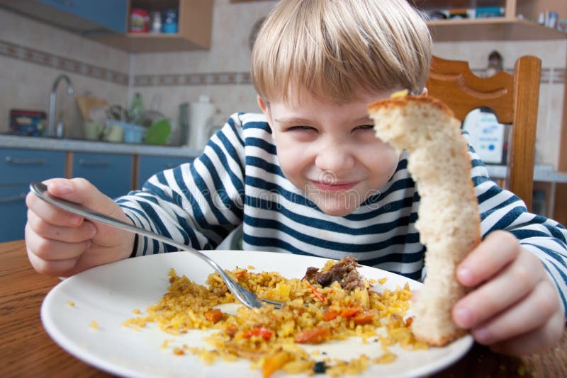 Little boy eating