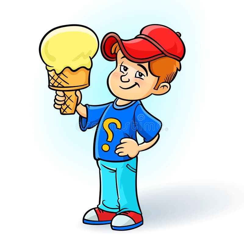 Download Little Boy Eating A Big Ice Cream Stock Vector - Illustration of illustration, cartoon: 53160078