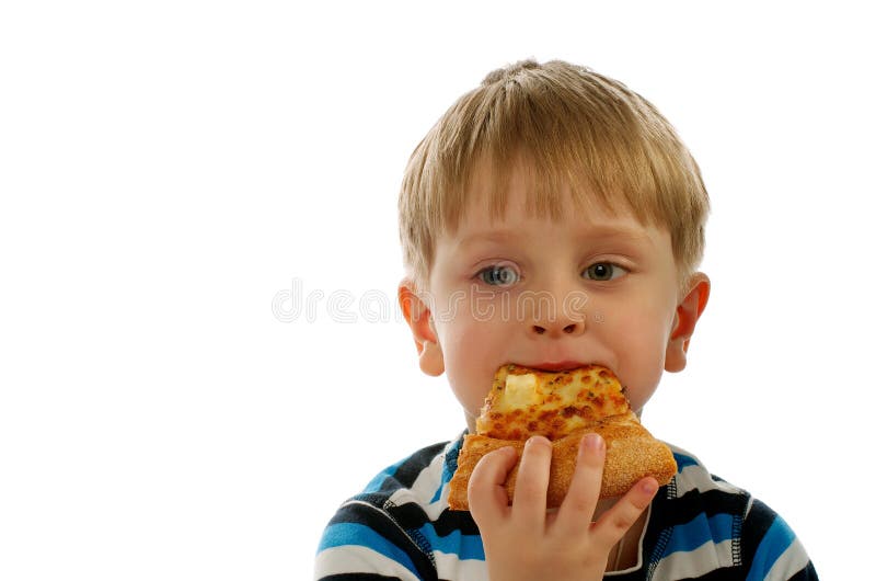 Little Boy Eating Pizza