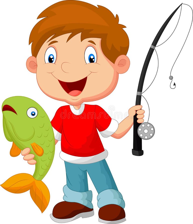 Cartoon Boy Fishing Stock Illustrations – 2,244 Cartoon Boy Fishing ...