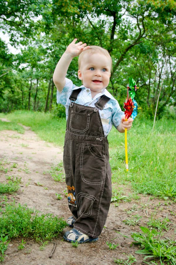 Little boy in the forest