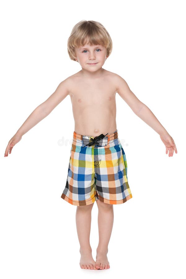 Little Boy Getting Ready for Swimming Stock Photo - Image of cute ...