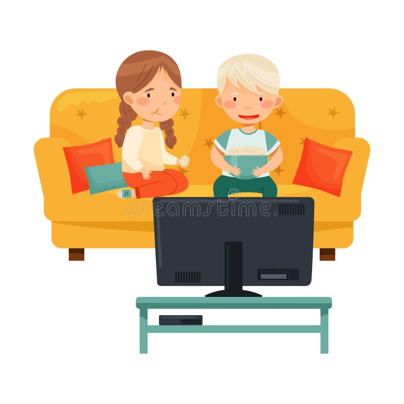 couch and tv clipart kids