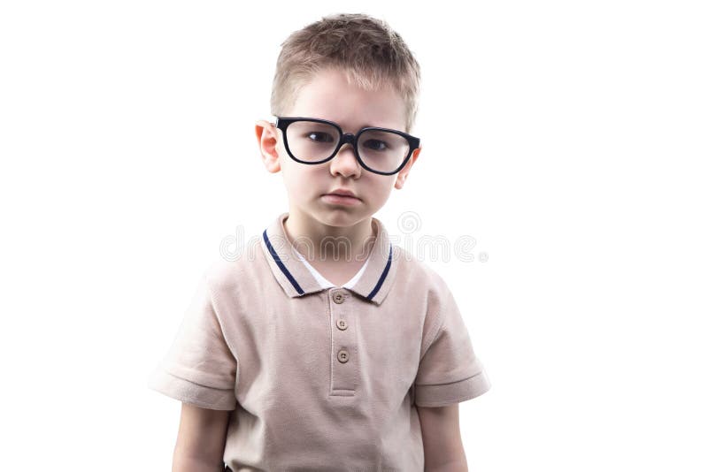 Little boy in glasses stock image. Image of vision, cute 69268071