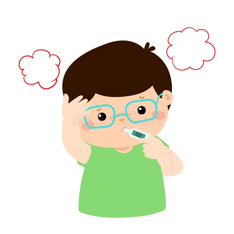 Little Boy Got High Temperature Cartoon. Stock Vector - Illustration of medical, patient: 92542158 Little Boy Got High Temperature Cartoon. Stock Vector - Illustration of medical, patient: 92542158