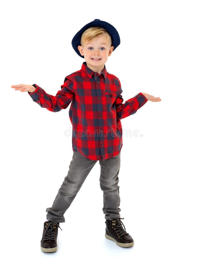 Little boy in a hat. stock image. Image of playful, portrait - 137870099