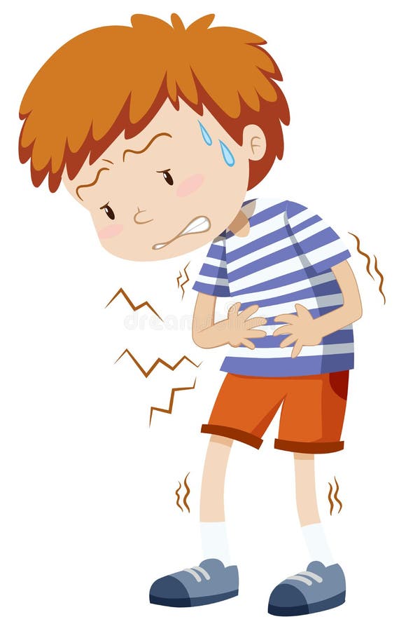 Little boy having stomachache. 