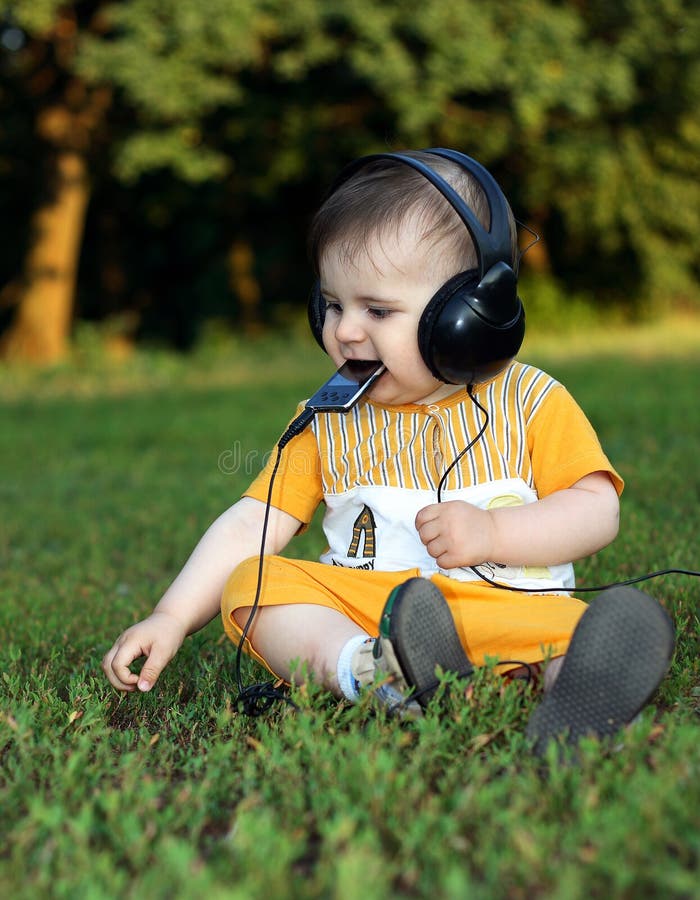 Little boy with headphones