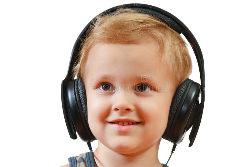 Boy with headphones stock photo. Image of portrait, looking 22161554