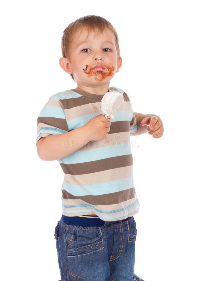 Little boy with ice cream stock photo. Image of child 19718034