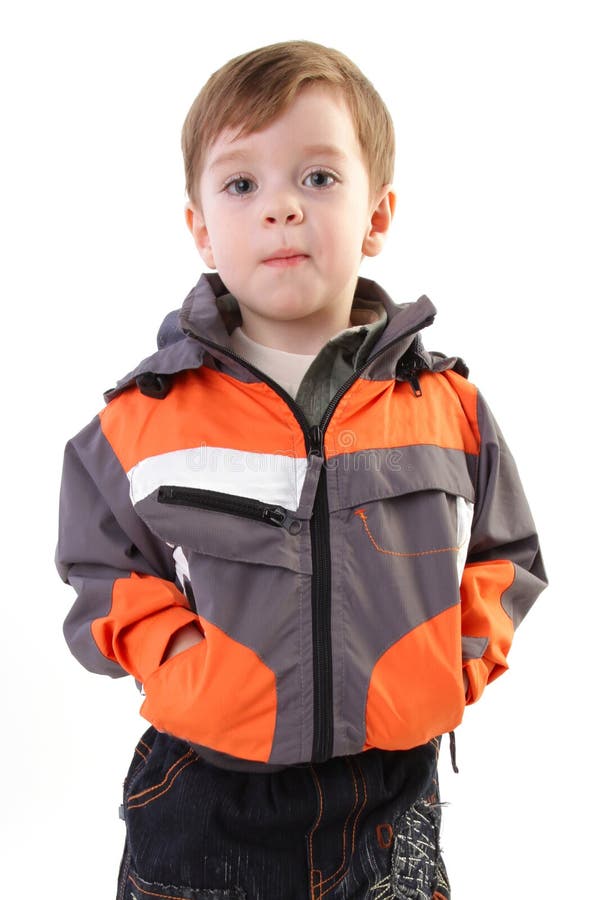 Little Boy in Jacket and Jeans Stock Photo Image of isolated, happy