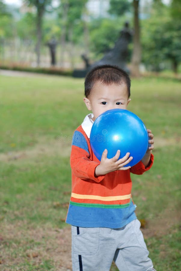 Little Boy Kissing The Balloon Stock Photo Image 37642924