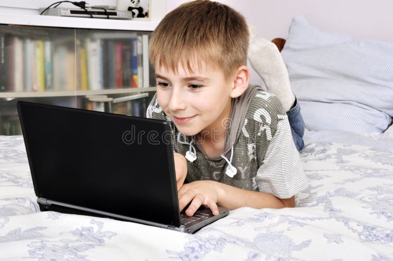 Little boy with laptop