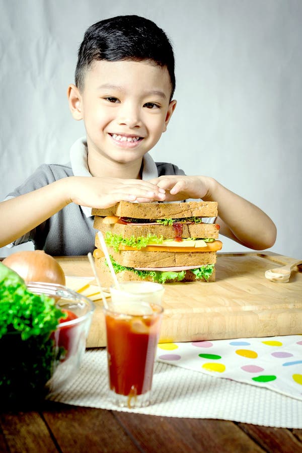 Little Boy Making a Sandwich Stock Photo Image of food, kitchen 64426978