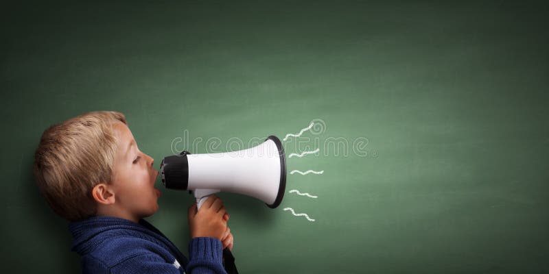 Little boy with megaphone royalty free stock image Little boy with megaphone royalty free stock image