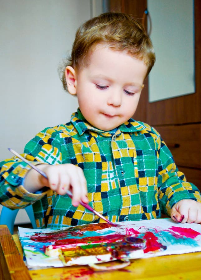 Download Little Boy Painting Stock Photos - Image: 7157963