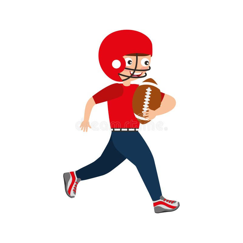 Little boy playing american football vector illustration design