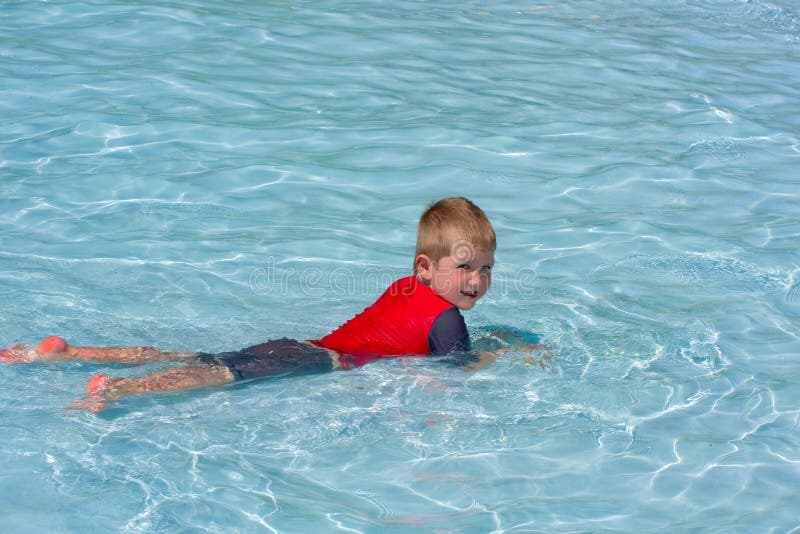 Little boy in pool