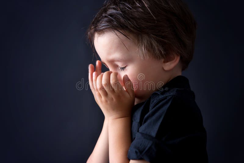 Little Boy Praying, Child Praying, Background Stock Image Image of