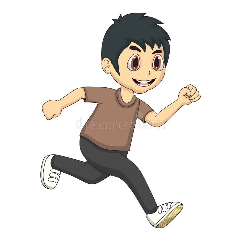 Little boy running cartoon stock vector. Illustration of person - 64767489