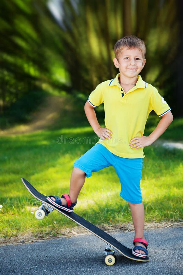 Little Boy on a Skateboard. Stock Image Image of cute, child 43352675
