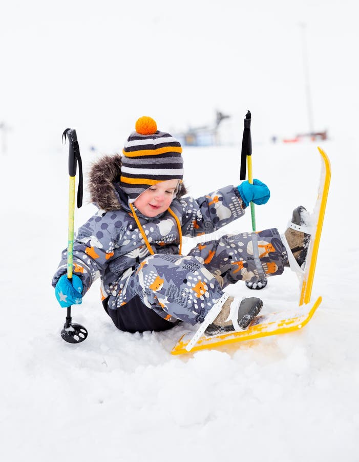 Little boy skiing