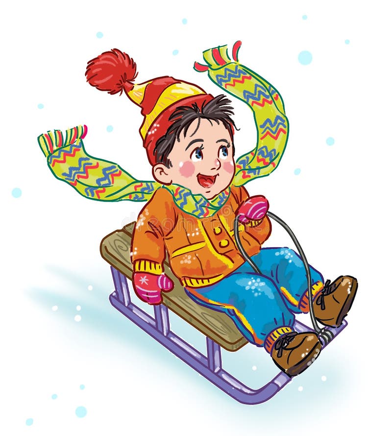 Cartoon Sledding Pictures : Snow Clipart Clip Kids Playing Sled People ...