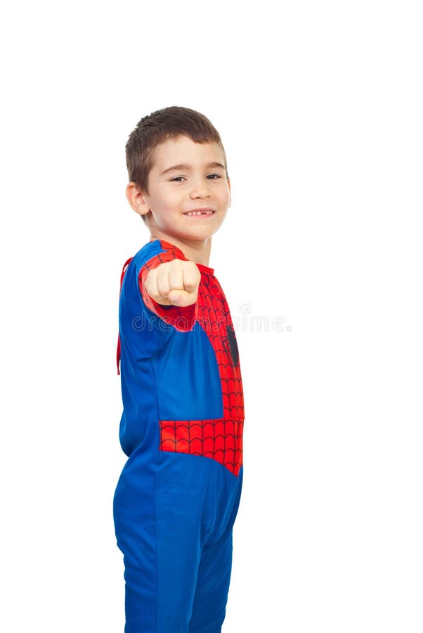 Little boy in spider costume