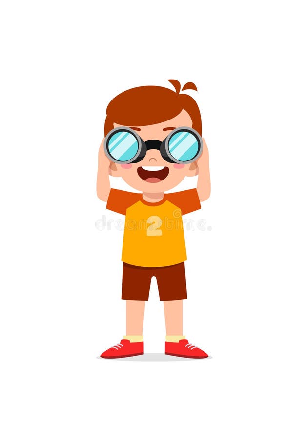 Kid Holding Binocular Cartoon Stock Illustrations 36 Kid Holding