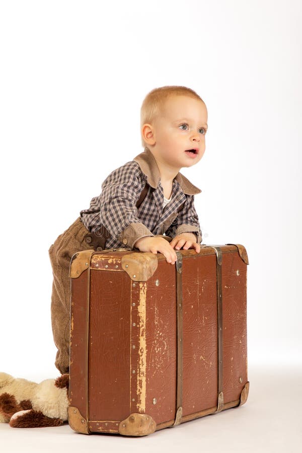 Little boy with suitcase stock image. Image of suitcase 36109555