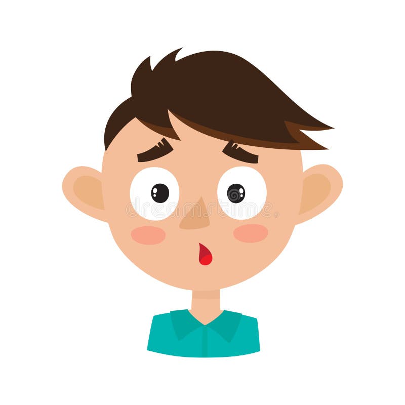 Little Boy Surprised Face Expression, Cartoon Vector Illustrations Stock  Vector - Illustration of afraid, character: 134977296