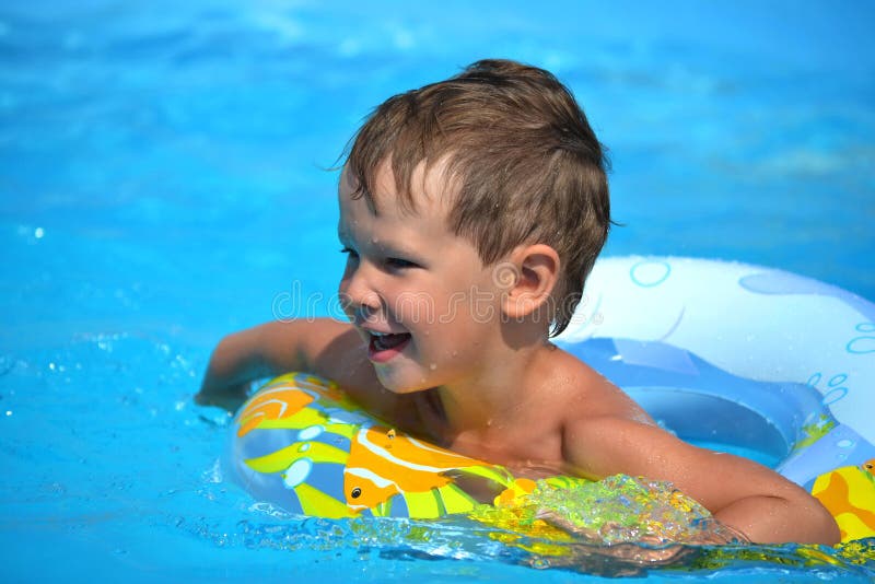 Little Boy Swimming in the Pool Stock Photo Image of warm, little