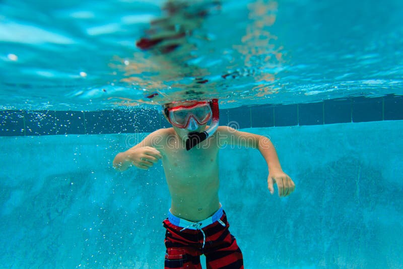 Little Boy Swimming Underwater, Active Kids Stock Photo Image of pool