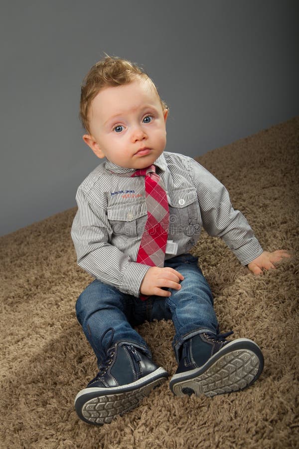 Little boy in tie stock image. Image of little, charming 53980273