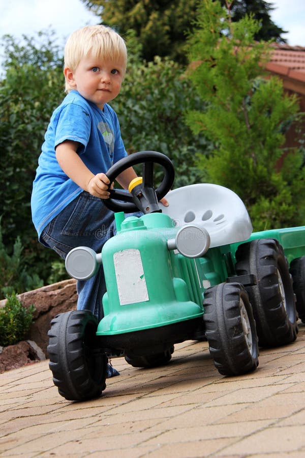 Little boy with tractor