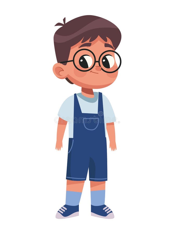 Little boy wearing glasses stock vector. Illustration of isolated