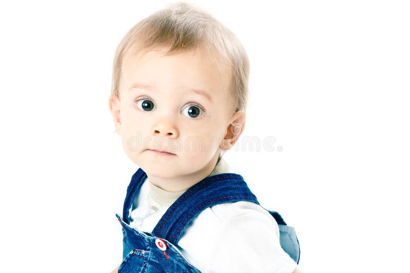 Little boy in white t-shirt