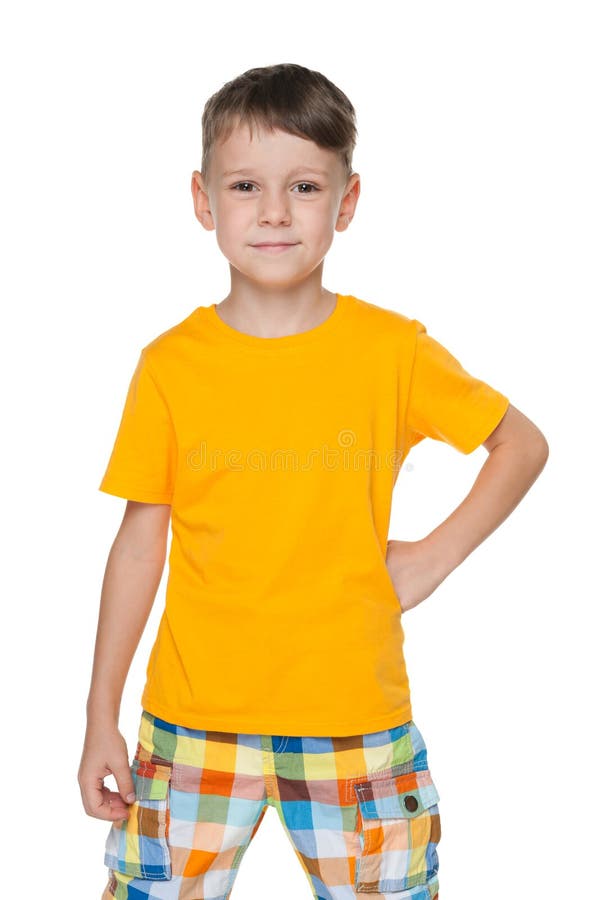 Little Boy in a Yellow Shirt Stock Photo Image of childhood, cheerful