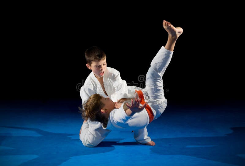 Little Boy Martial Arts Fighter Stock Photo Image of action, black