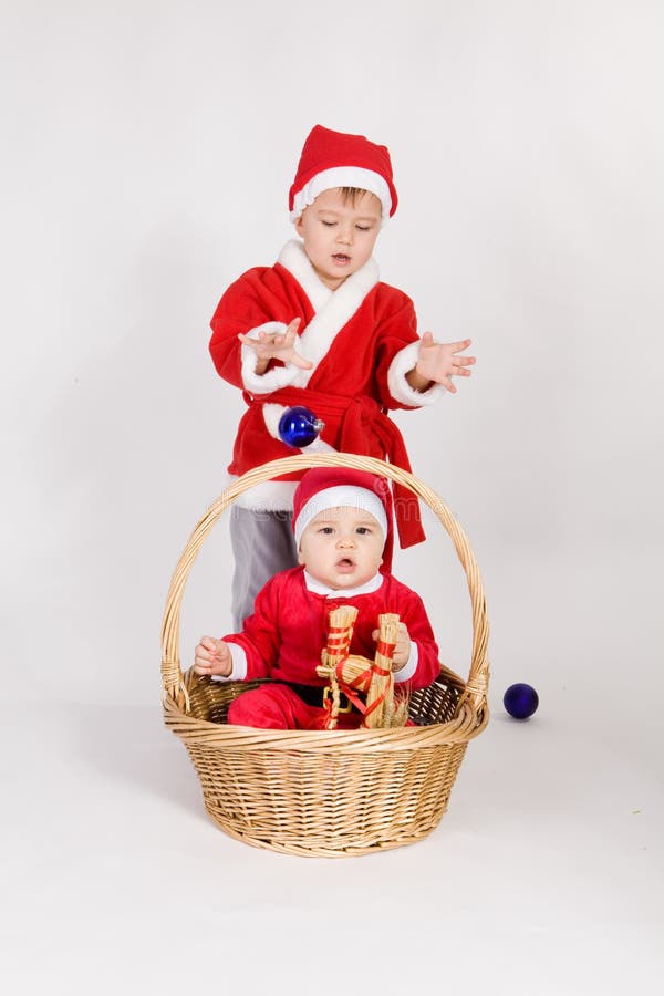 Little Boys in Santa Clothes Stock Image Image of celebration