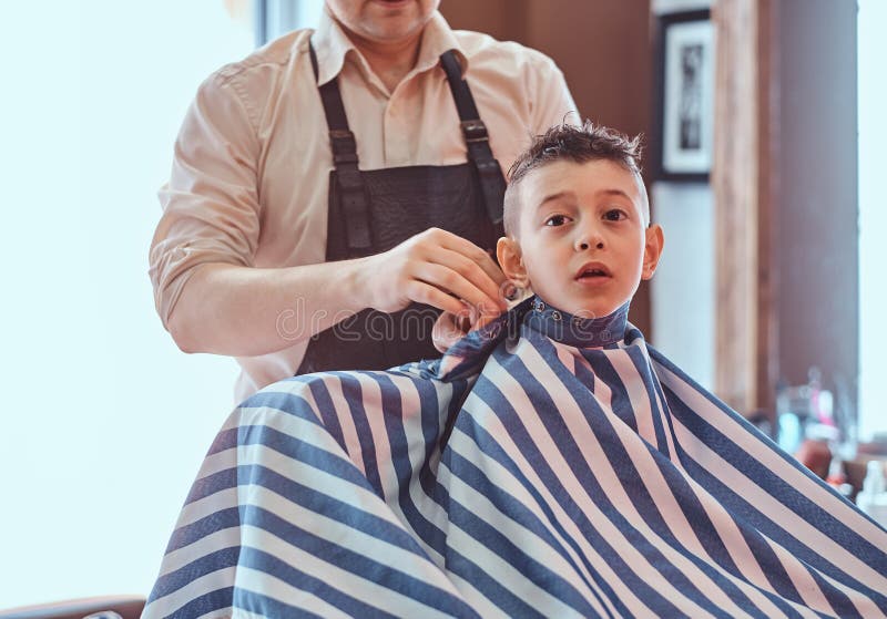 Fashionable Child With Trendy Haircut Little Boy Stock Image