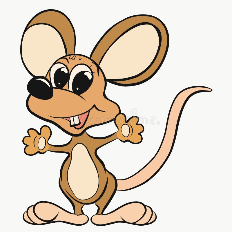 A Little Cheerful Mouse with Big Ears Stock Illustration - Illustration of  baby, ears: 113327206