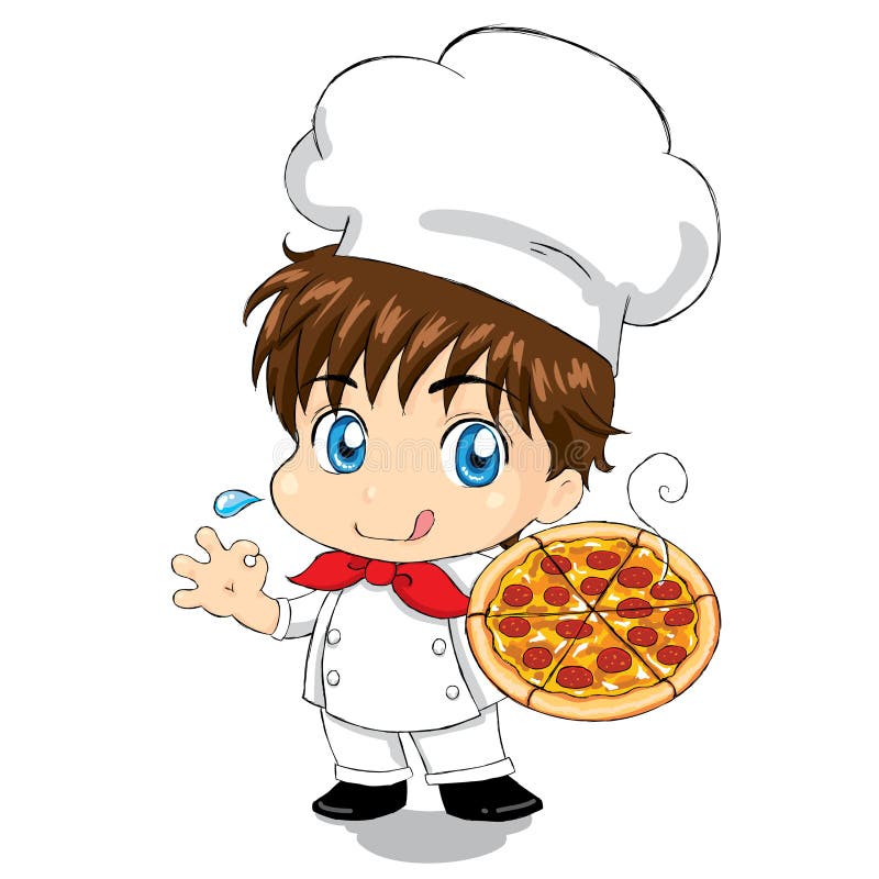 Little Chef - Pizza For Mascot Packaging Menu Web Stock Vector ...